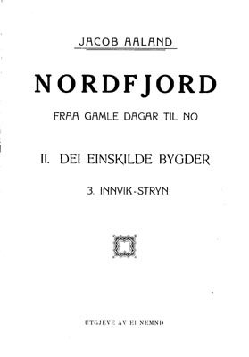 Nordfjord fraa gamle dagar cover