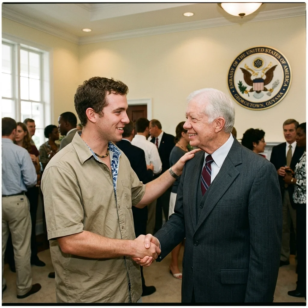 Meets President Jimmy Carter