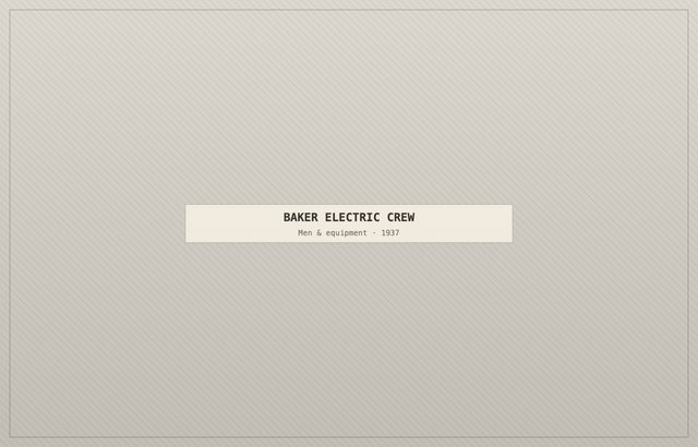 Baker Electric cooperative men and equipment